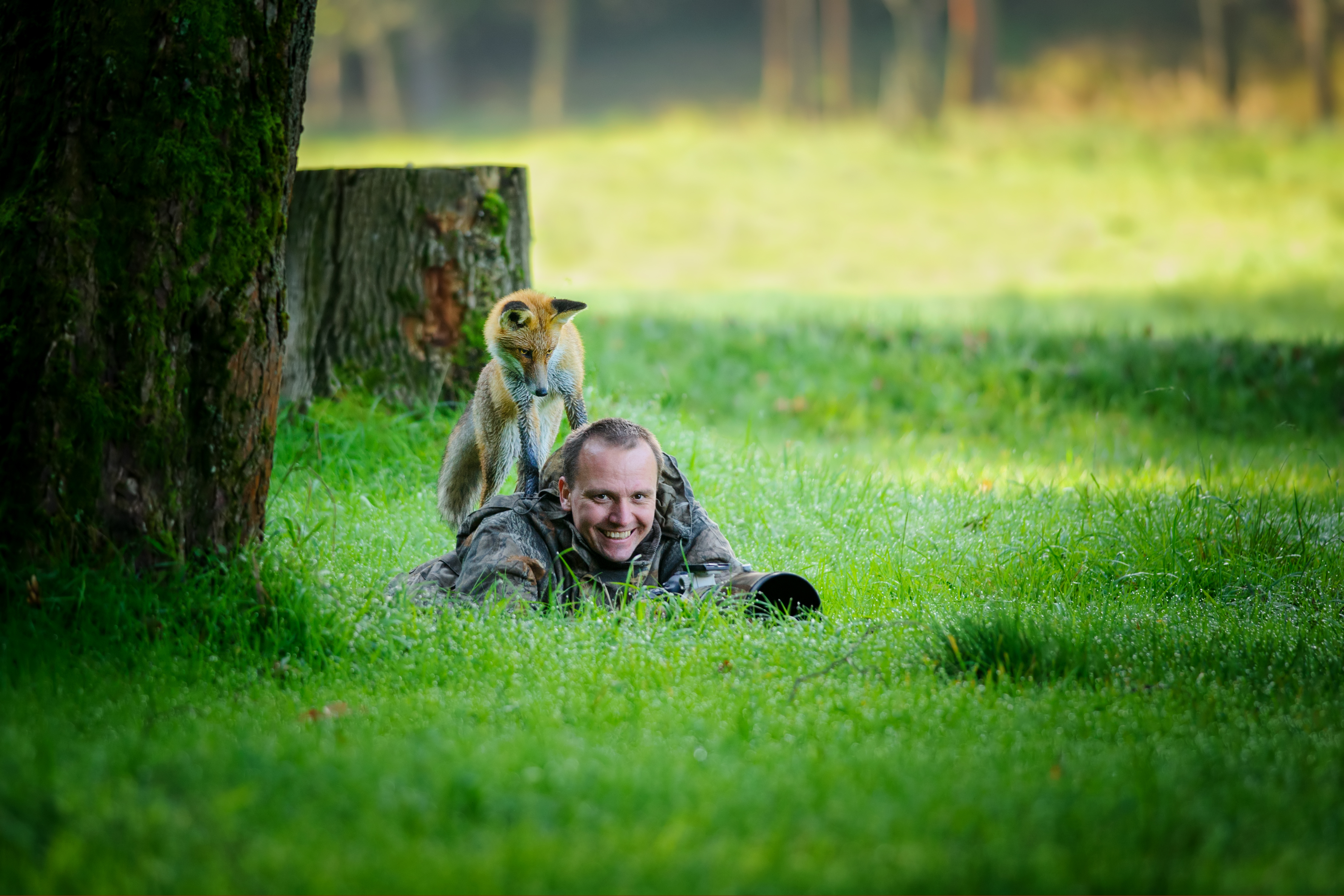 Wildlife photographer at work